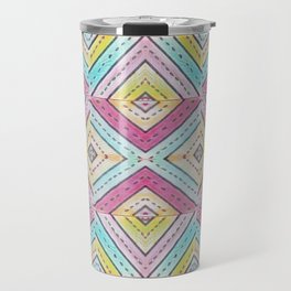 Pastel Diamond Mandala Pattern Travel Mug