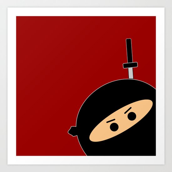 Ninja at Sunset Art Print
