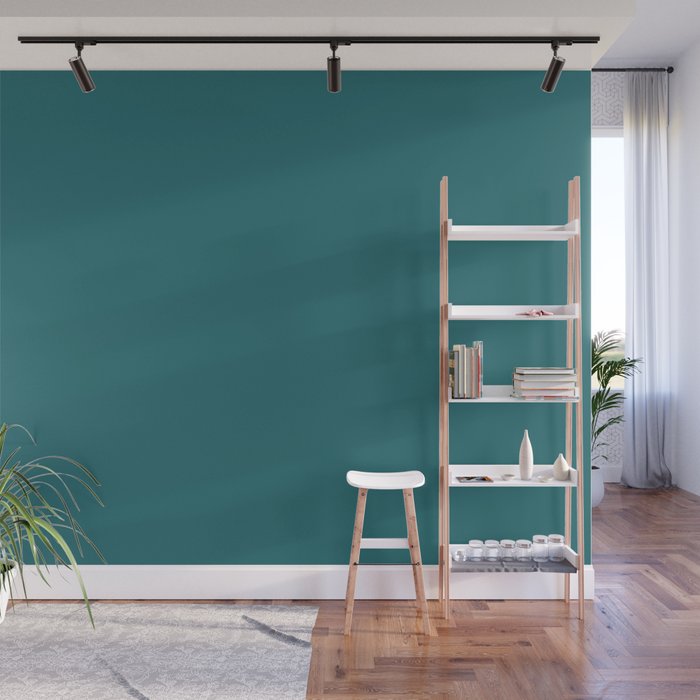 Behr Paint Antigua Aqua Teal Turquoise Trending Color 2019 Solid Color Wall Mural By Simplysolids