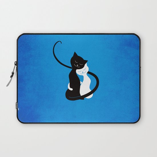 White And Black Cats In Love Laptop Sleeve