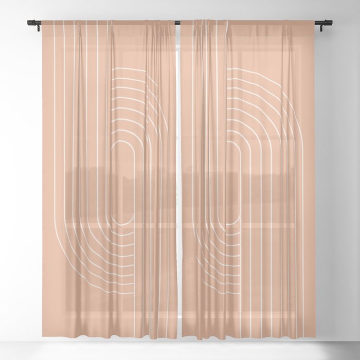 Oval Lines Abstract XXXII Sheer Curtain