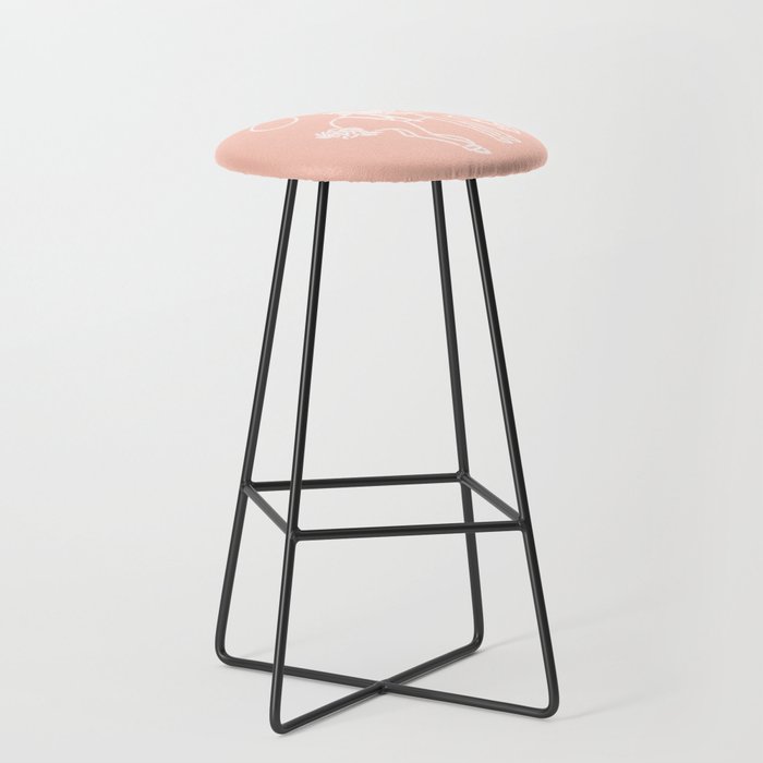 Neon Cowboy Rodeo in White Bar Stool