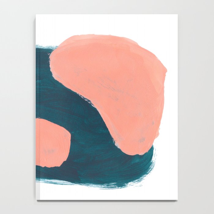 Minimalist Abstract Colorful Mid Century Modern Art Painting Teal