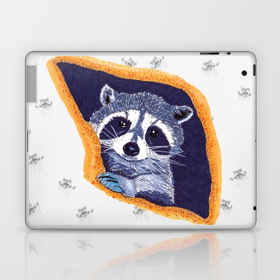 Peeking Raccoons #2 White Pallet - Laptop & iPad Skin
