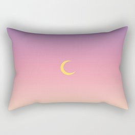 Minimal Moon on Pink and Purple Gradient Rectangular Pillow