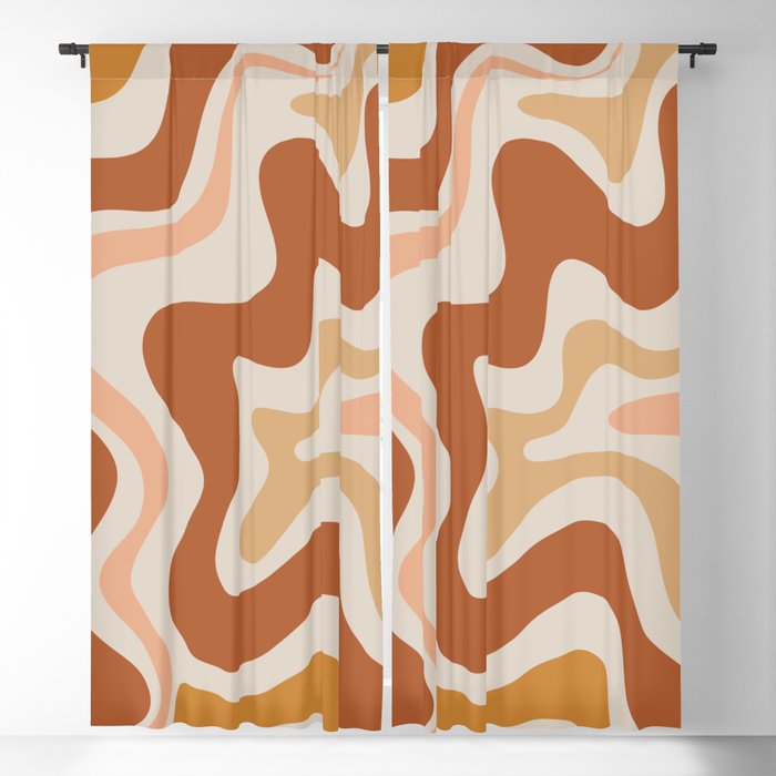 Liquid Swirl Abstract in Earth Tones Blackout Curtain