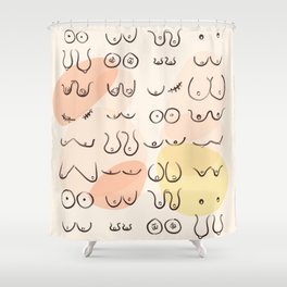 Modern Abstract All Boobies are Beautiful Shower Curtain