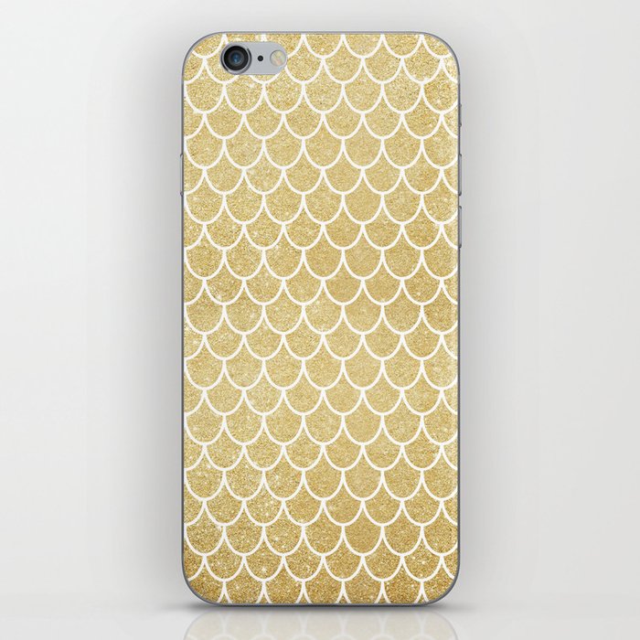 Mermaid Tail Pattern  |  Gold Glitter iPhone Skin