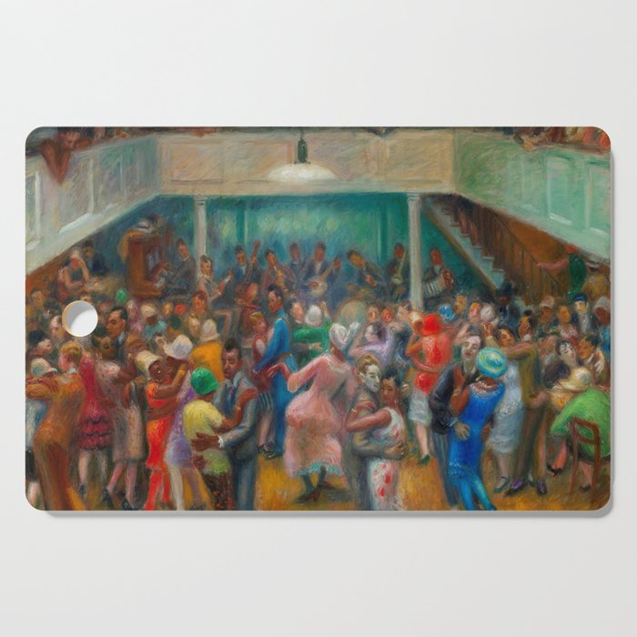 African American Masterpiece Bal Martinique Harlem Dance Hall Friday Evening Party portait painting by William Glackens Cutting Board