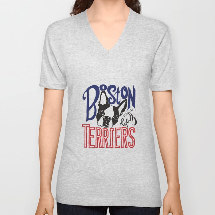 Boston Terriers are a Gas V Neck T Shirt