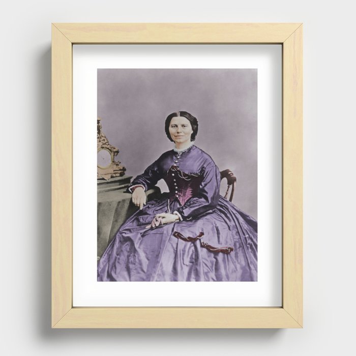 Clara Barton Portrait - Colorized Recessed Framed Print