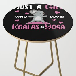 Koala Hatha Yoga Koalas Funny Meditation Namaste Side Table