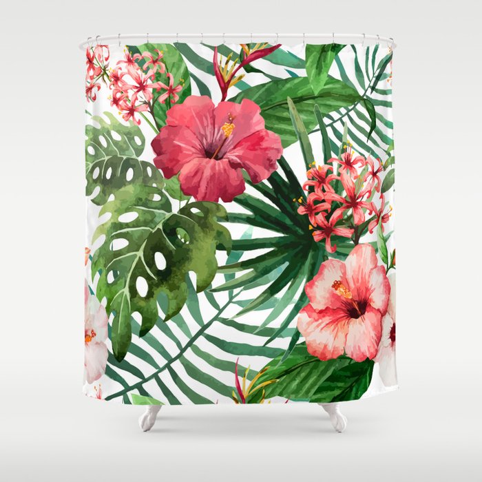 FLOWERS WATERCOLOR 8 Shower Curtain