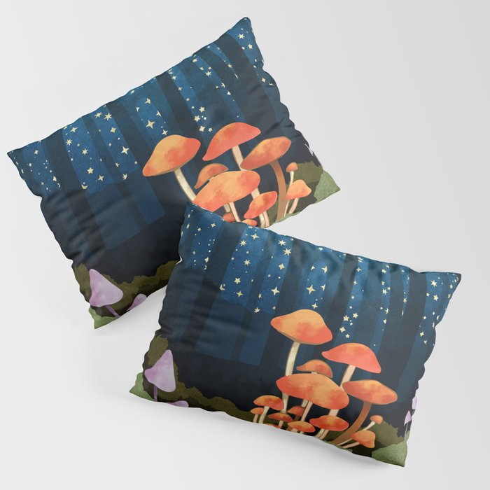 Midnight Mushrooms Pillow Sham