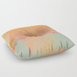 abstract peach sky on mint sea Floor Pillow