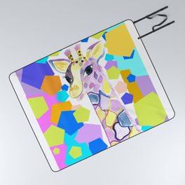 Colorful Abstract giraffe Picnic Blanket