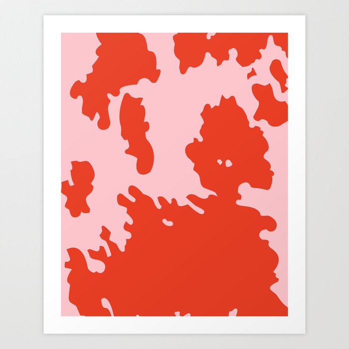 Bold Pink + Red Animal Print Spots Art Print