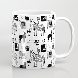 Dr Fluffton’s horse clinic Black & White Coffee Mug