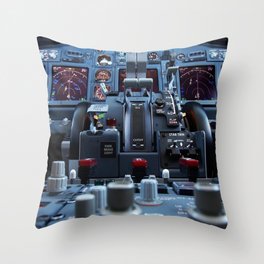 Aviation plane cockpit Instrument Throw Pillow
