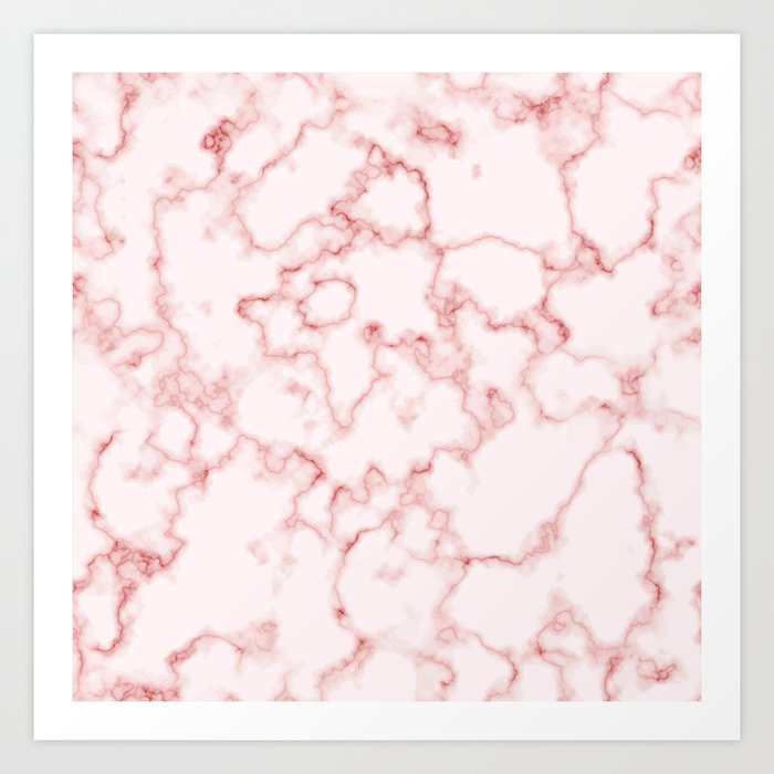 Marble Texture Pattern Red 042 Art Print