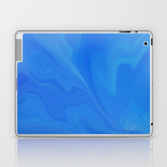 bright blue liquid abstract pattern Laptop & iPad Skin