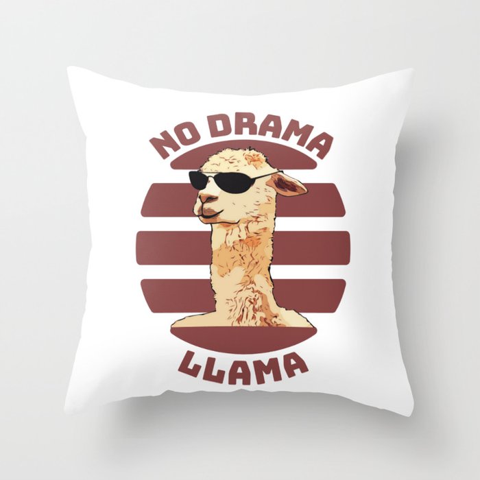 No Drama Llama Throw Pillow
