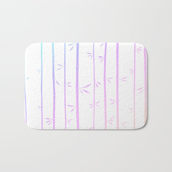 Tropical woody rainbow bamboos Bath Mat