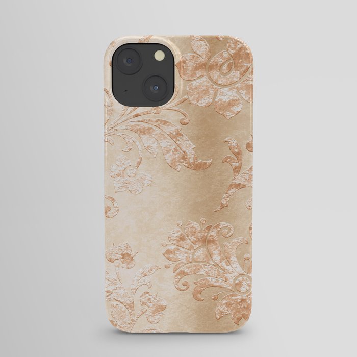 Floral Gold Champagne Velvet Modern Collection iPhone Case