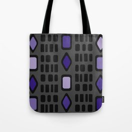Retro Diamonds Rectangles Black Violet Tote Bag