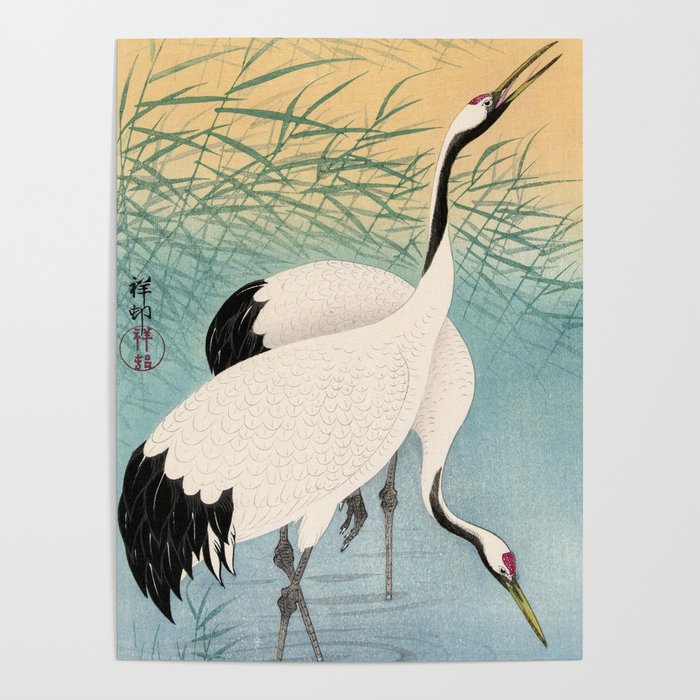 Two Cranes, 1936 by Ohara Koson Poster
