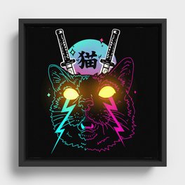 Cyber Cat Framed Canvas