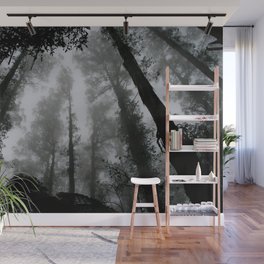 The Dark Forest (Black and White) Wall Mural