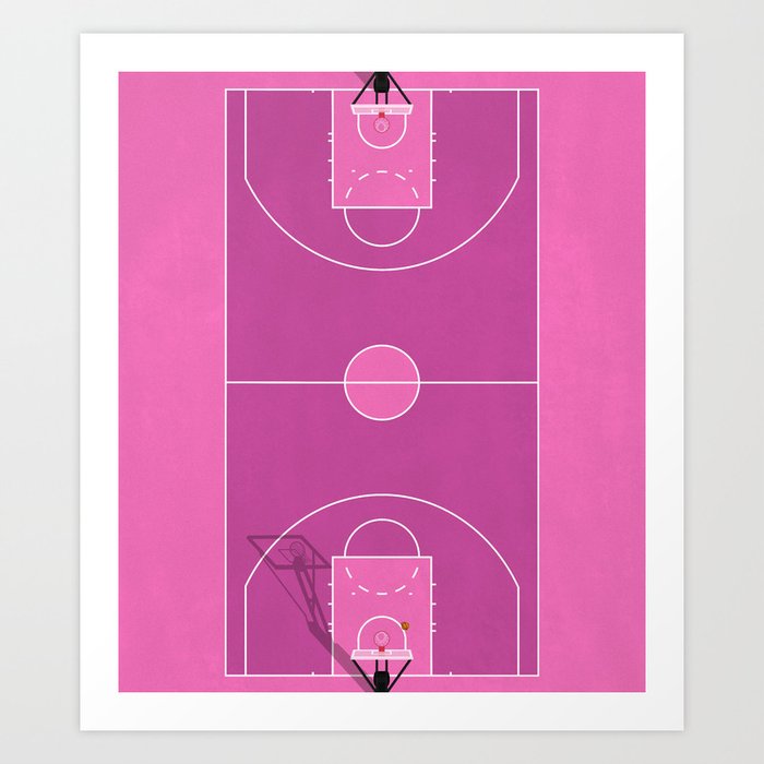 Pink Basketball Court  Art Print
