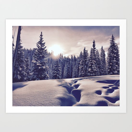 : morning snow : Art Print