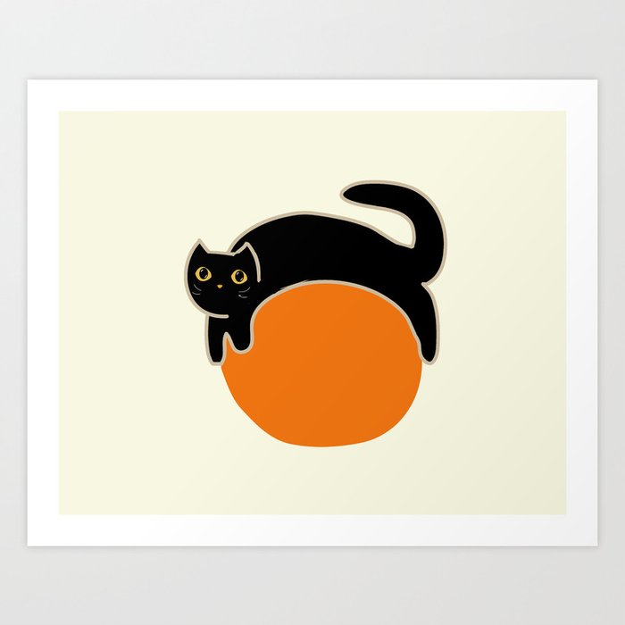 Cat with ball Cat sleep on ball Art Print by designtee Society6
