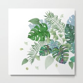 Tropical nature leaves Metal Print