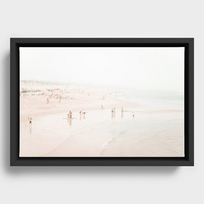 At The Beach (ten) - minimal beach series - ocean sea photography by Ingrid Beddoes Framed Canvas