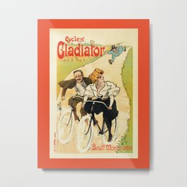 French vintage funny bicycle advertising Metal Print | Vintage, History, Paris, Advertising, Aap, Aapshop, French, Couple, France, Old 