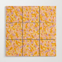 Abstract Yellow Lilac Pattern Wood Wall Art