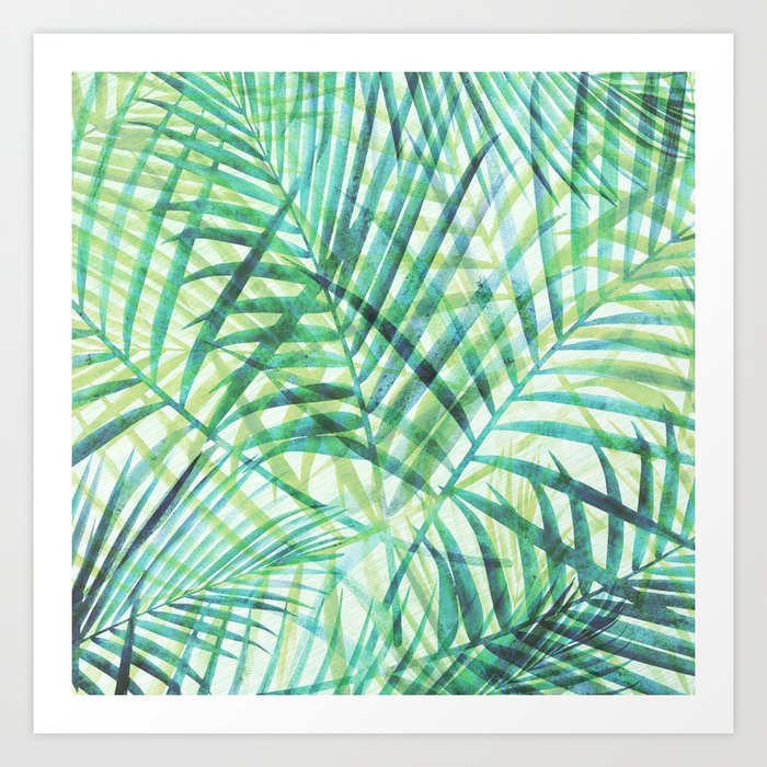 Abstract Tropical Plants Art Print