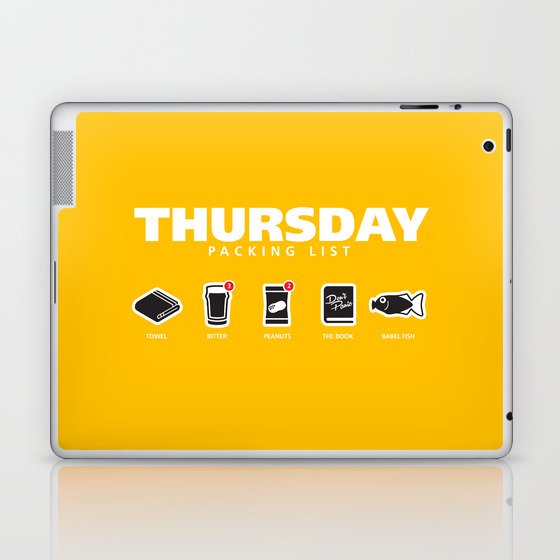 THURSDAY - The Hitchhiker's Guide to the Galaxy Packing List Laptop & iPad Skin