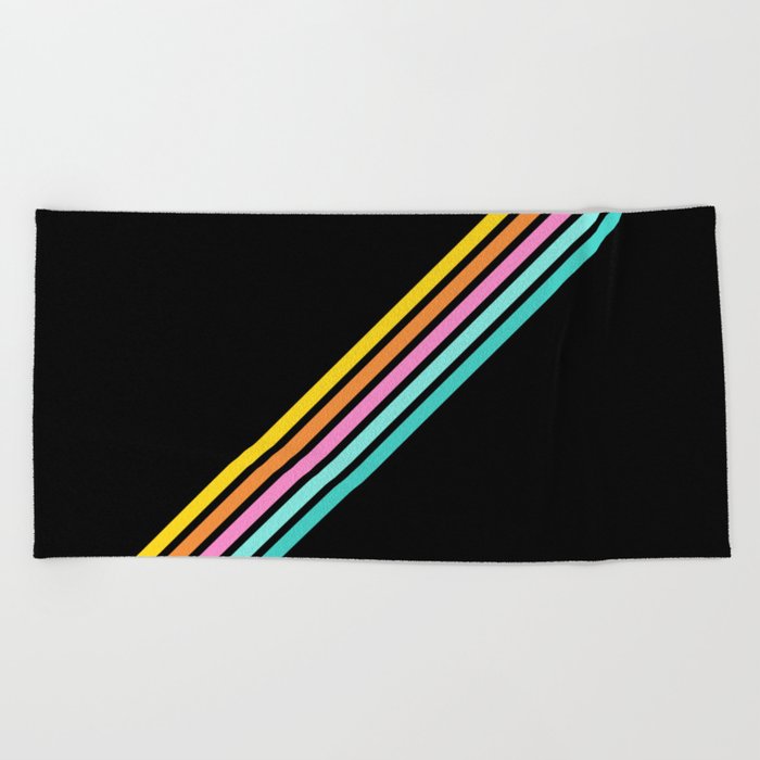 Minimal Abstract Retro Stripes 80s Style - Bakunawa Beach Towel