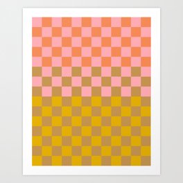 Checkerboard in Pink Art Print