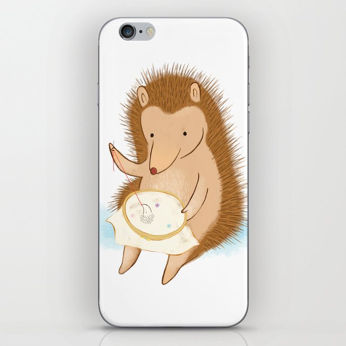 Hedgehog stitching a hedgehog iPhone Skin