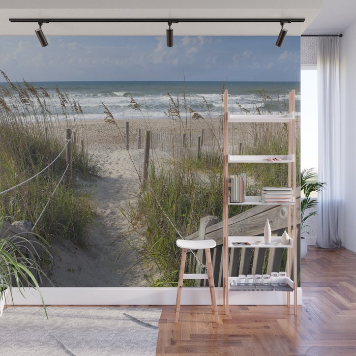 Peaceful Beach Scene Wall Mural by Art by Big Al Society6