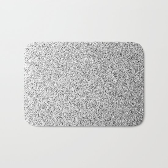 Beautiful Silver glitter sparkles Bath Mat