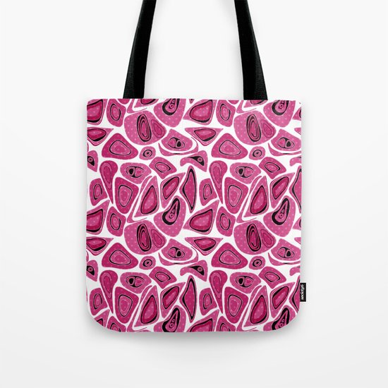 Abstract raspberry black pattern. Tote Bag