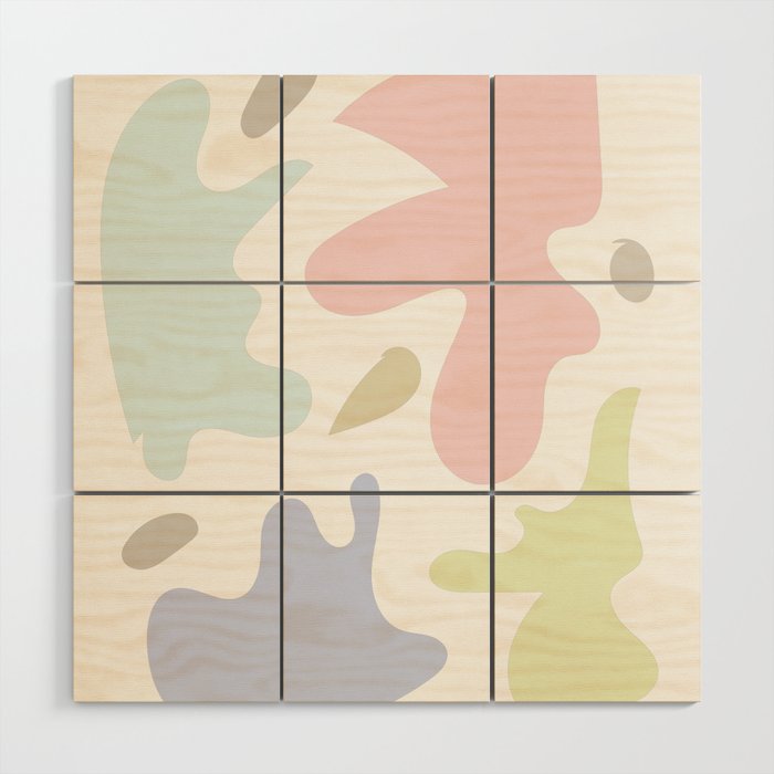 5  Abstract Shapes Pastel Background 220729 Valourine Design Wood Wall Art