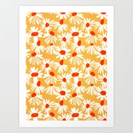 Summer Daisy: Tangerine Edition Art Print