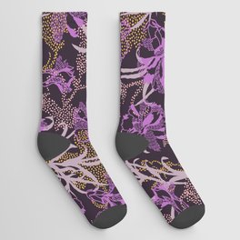 Purple Tropical Carnation Socks